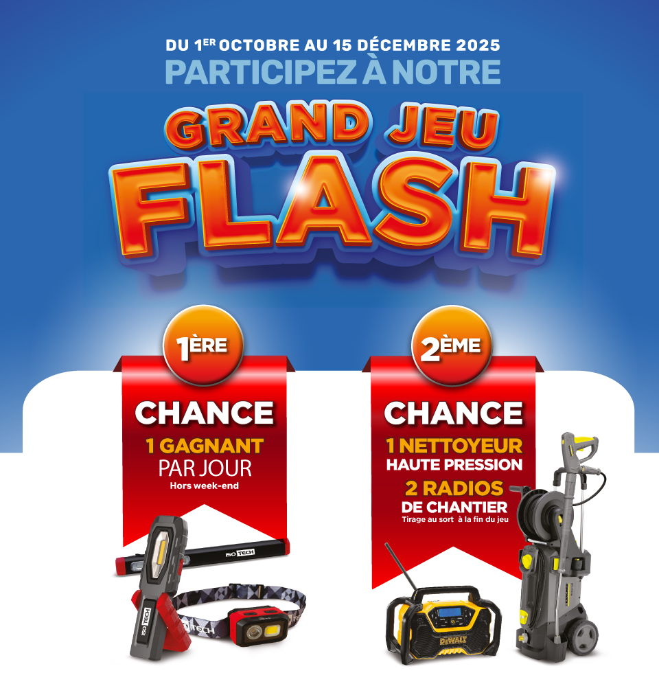 Du 1er octobre au 15 décembre, participez à notre Grand Jeu Flash. Tirage au sort quotidien et en fin de jeu.